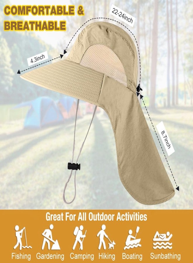 GUSTAVE® Ultra-Light Sun Hat for Women With Wide Brim & Neck Flap, UPF 50+ Protection, Adjustable Chin Strap, Breathable Side Mesh - Perfect For Hiking, Fishing & Gardening, Fits 22-24" Heads - Image 2