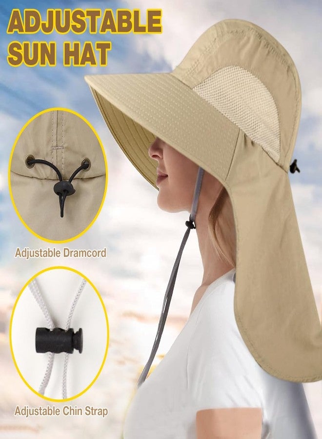 GUSTAVE® Ultra-Light Sun Hat for Women With Wide Brim & Neck Flap, UPF 50+ Protection, Adjustable Chin Strap, Breathable Side Mesh - Perfect For Hiking, Fishing & Gardening, Fits 22-24" Heads - Image 4