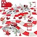 BEMITON Race Track Playset for Kids Flexible DIY Car Track Toy Educational Birthday Gift for Boys Ages 3 4 5 6 7 330 PCS Building Kit with Fire Trucks - Image 2