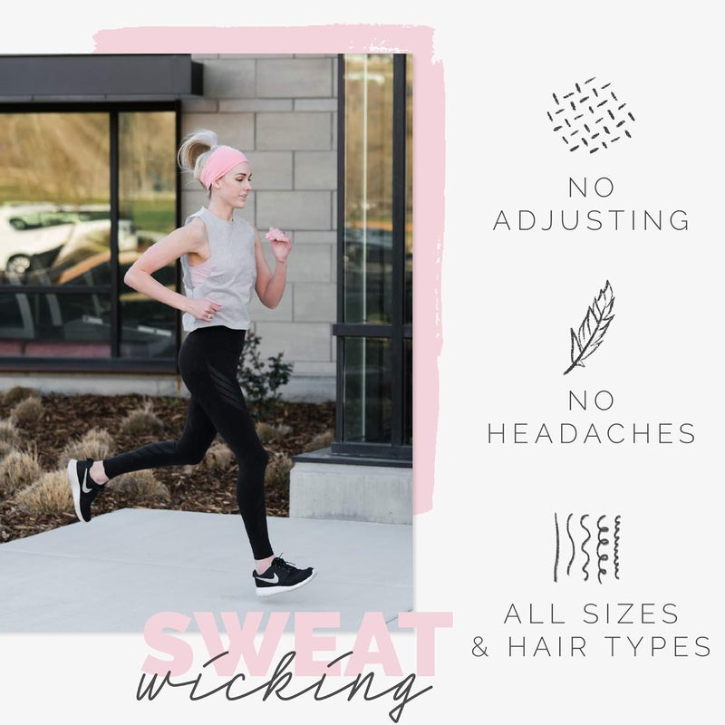 Maven Thread 4" Wide Workout Headbands for Women (2 Pack) – Non-Slip Sweatbands for Gym, Running & Yoga - Image 4