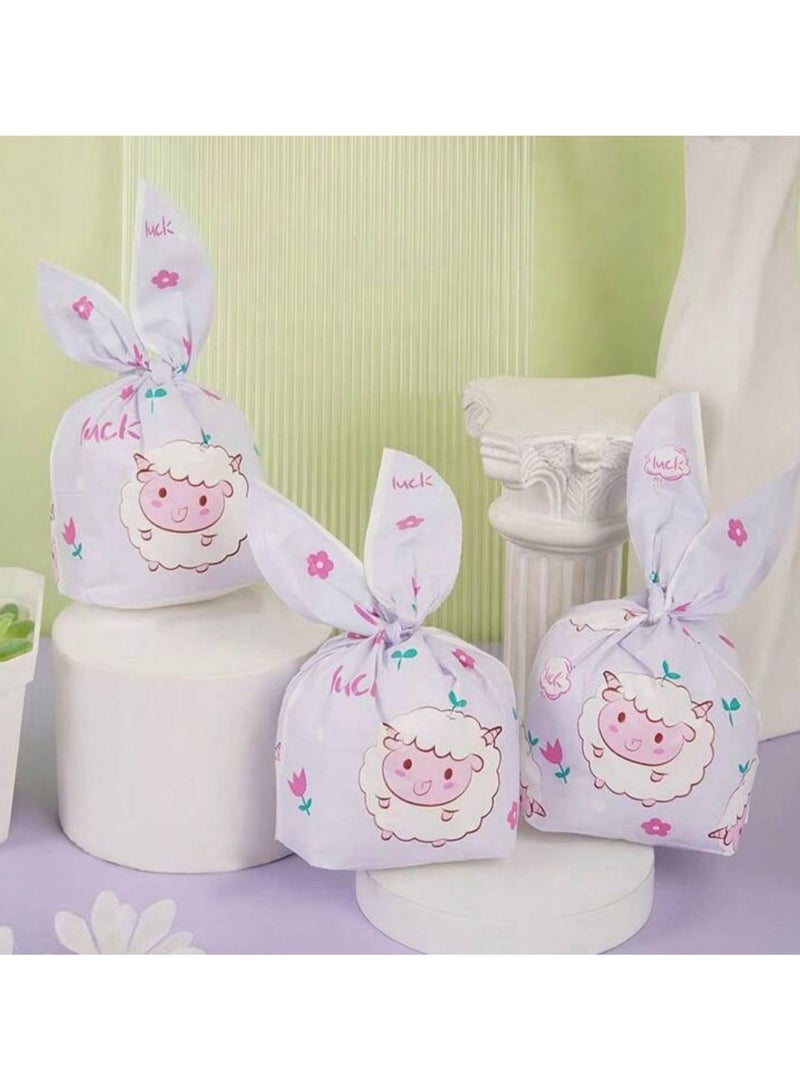 50  قطعة من أكياس توزيعات العيد لتعبئة وتغليف الحلوى والهدايا وتخزين الطعام برباط أكياس للحفلات والمناسبات - Image 4