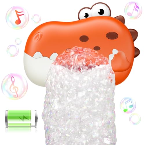 WAVISA Baby Bath Toys for Kids Ages 13 48 Rechargeable Dinosaur Bath Bubble Machine with Music for Toddlers Baby Bathtub Toys Easter Basket Stuffers Bath Bubble Maker for Toddlers Kids Boys Girls - Image 1