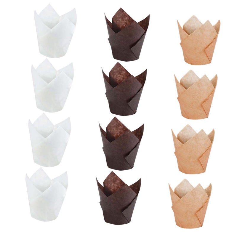 300pcs Tulip Cake Cups Oil Proof High Temperature Resistant Muffin Liners for Baking Desserts - Image 2