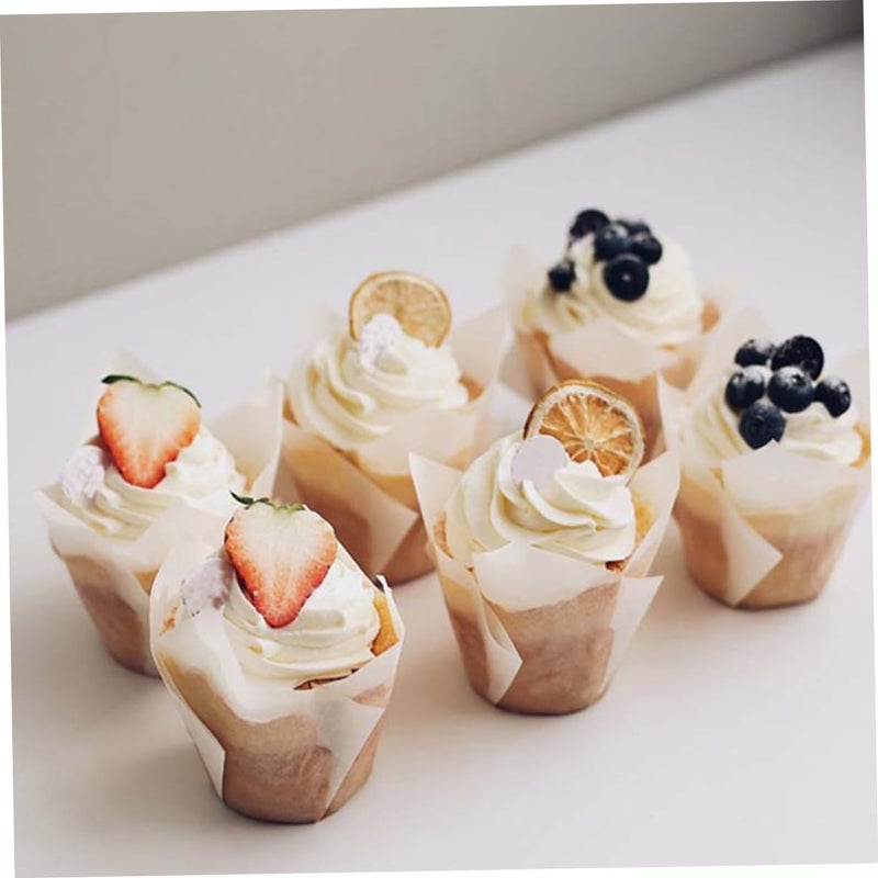 300pcs Tulip Cake Cups Oil Proof High Temperature Resistant Muffin Liners for Baking Desserts - Image 3