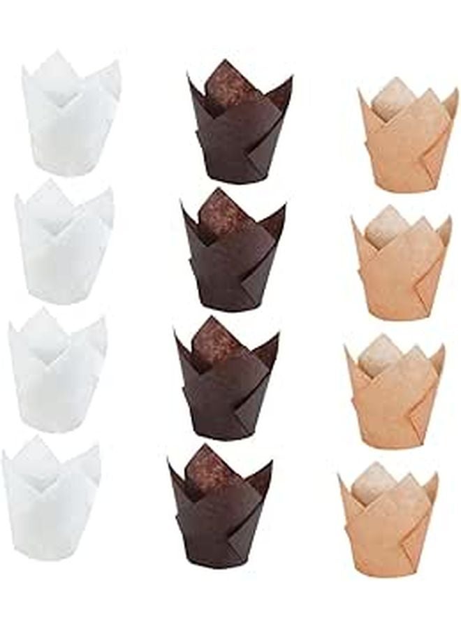 300pcs Tulip Cake Cups Oil Proof High Temperature Resistant Muffin Liners for Baking Desserts - Image 1