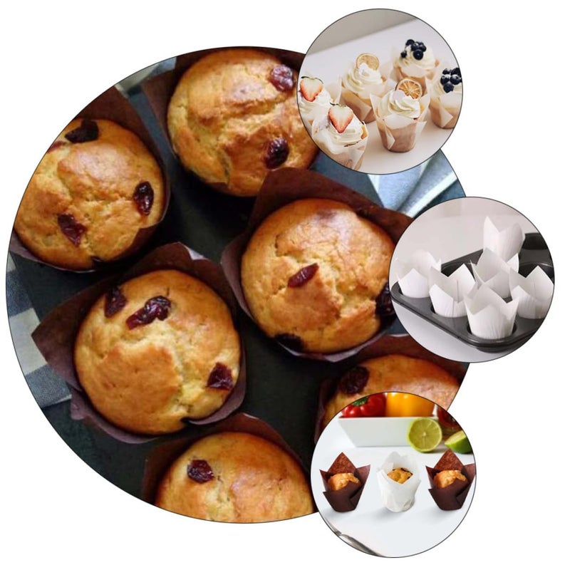 300pcs Tulip Cake Cups Oil Proof High Temperature Resistant Muffin Liners for Baking Desserts - Image 4