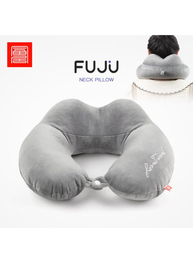 Foojou Neck Pillow, U-shaped Travel Neck Support, Car Headrest, Portable Storage Pillow For Office Nap - Image 1