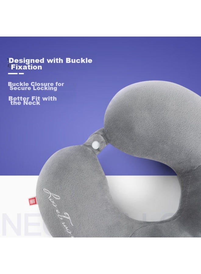 Foojou Neck Pillow, U-shaped Travel Neck Support, Car Headrest, Portable Storage Pillow For Office Nap - Image 5