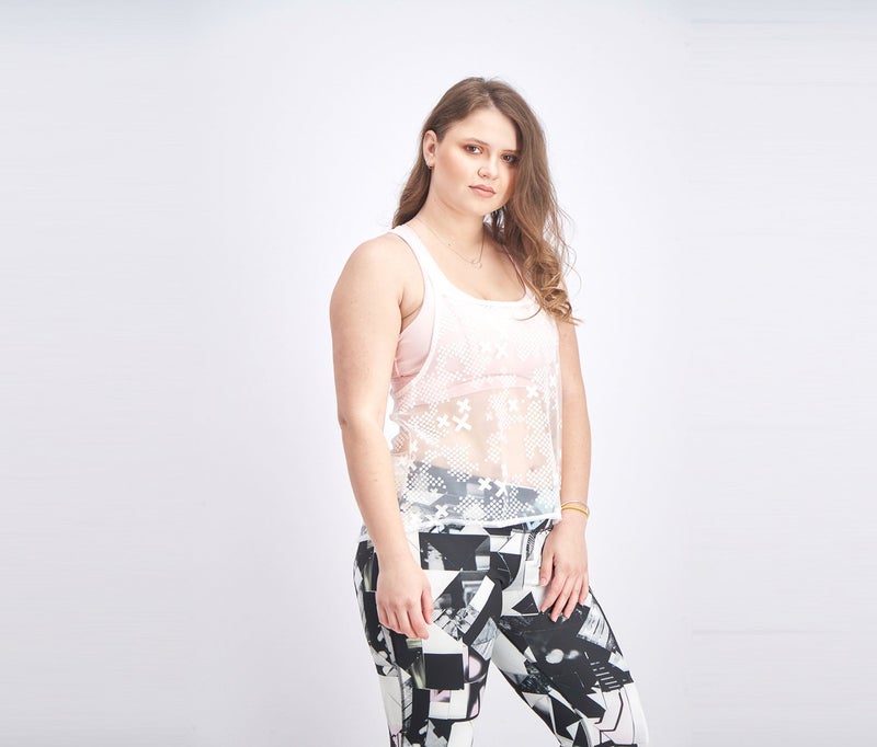 Reebok Women U,Neck Racerback Top, White - Image 2