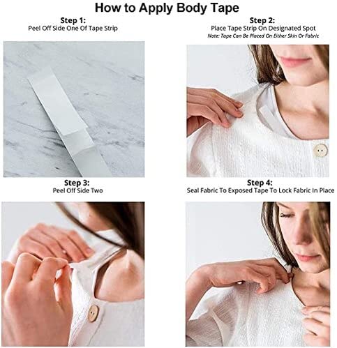 MU Kitchen MISTIE TECH ZONE (SET OF 36) Body Tape Fabric Tape Double Sided, Avoid Fashion Mishaps with Discreet Clothing Tape, Double Sided Tape for Clothes.  - Image 4