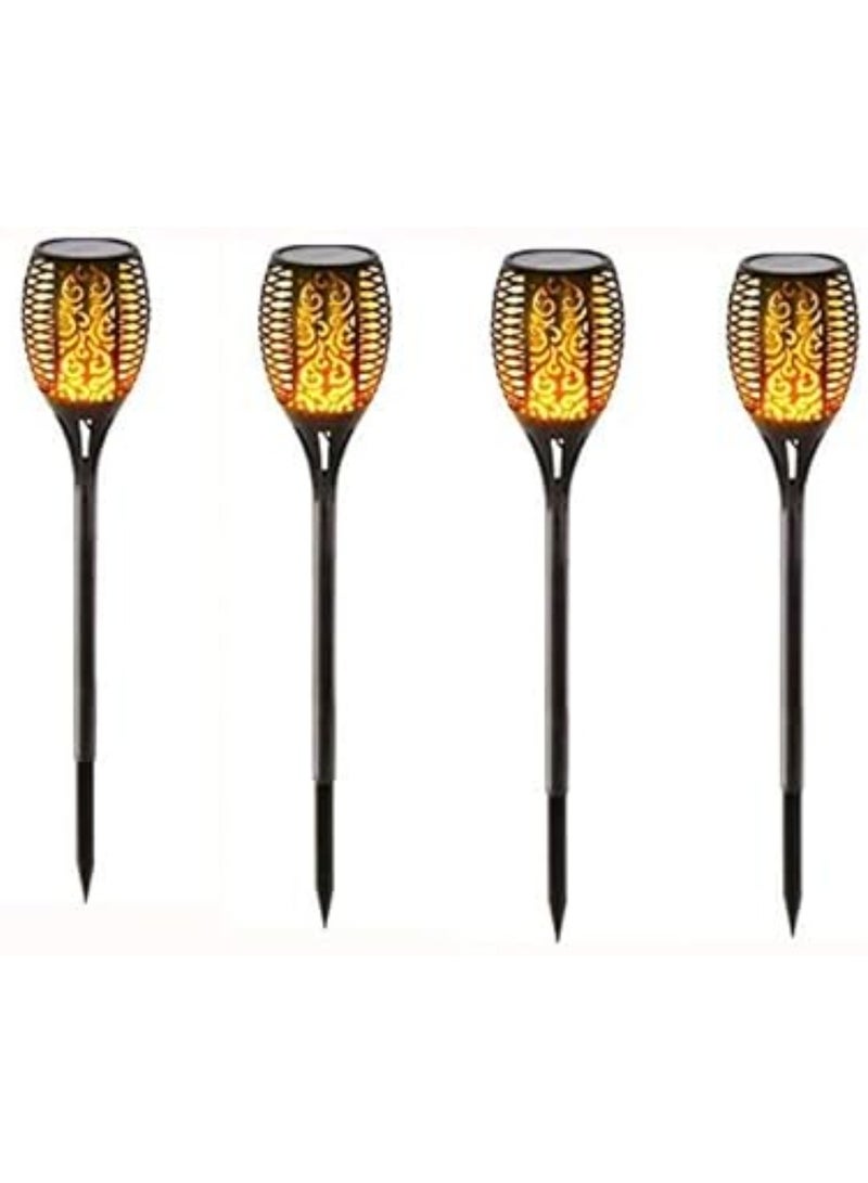 دريمزون أضواء الطاقة الشمسية ترقية ضوء التخييم 58CM IP65 للماء الخفقان اللهب 33 أضواء LED المشاعل في الهواء الطلق المشهد الشمسي الديكور الإضاءة السيارات تشغيل / إيقاف أضواء المسار لحديقة الفناء ساحة 4 قطع - Image 1