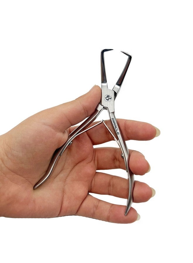 ميركيل كماشة وصلات الشعر 5.5 بوصة، كماشة إزالة الشعر البشري ذو الخرز الصغير، مجموعة أدوات إزالة وصلات الشعر ميكرولينك (منحنية) - Image 1