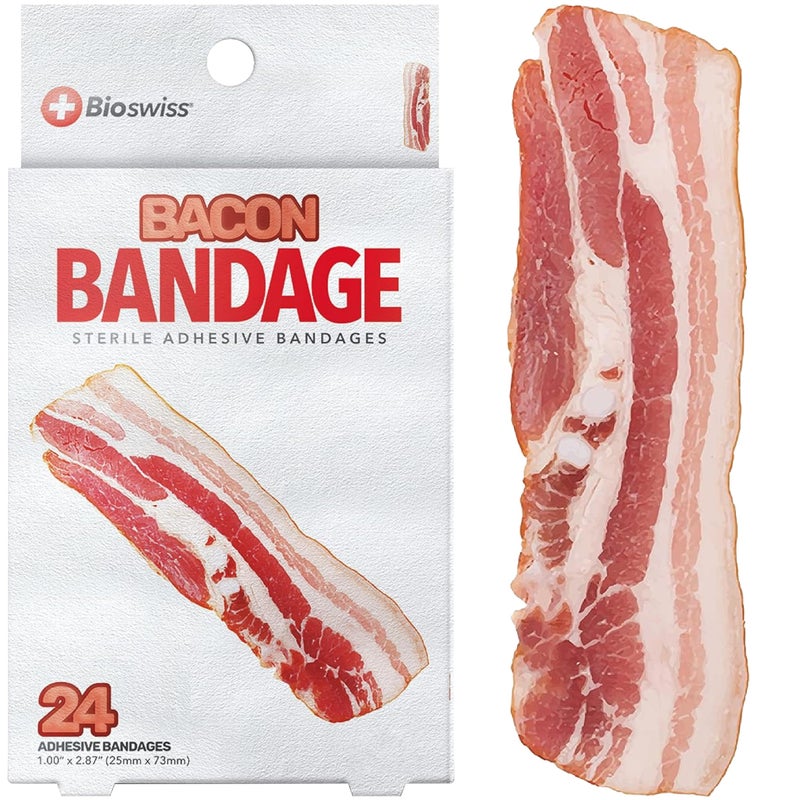 BioSwiss Bandages, Bacon Shaped Self Adhesive Bandage Set, Latex Free, Sterile Wound Care, 24 Count - Image 1