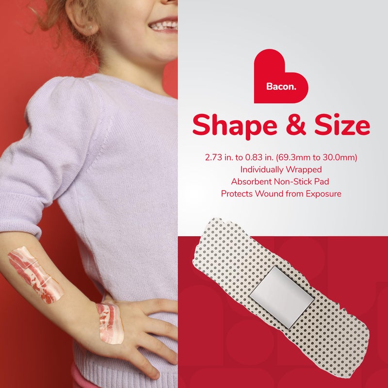 BioSwiss Bandages, Bacon Shaped Self Adhesive Bandage Set, Latex Free, Sterile Wound Care, 24 Count - Image 4