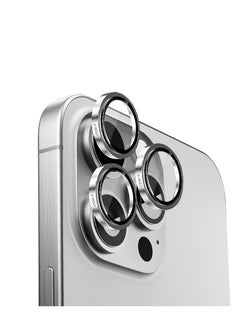 X-WOLF Ultra Slim camera lens protection from X-Wolf For iPhone 16 pro max/16 pro , resistant to scratches and fingerprints High clarity when taking pictures as well as a mounting template to make it easier to install-silver color  - Image 1