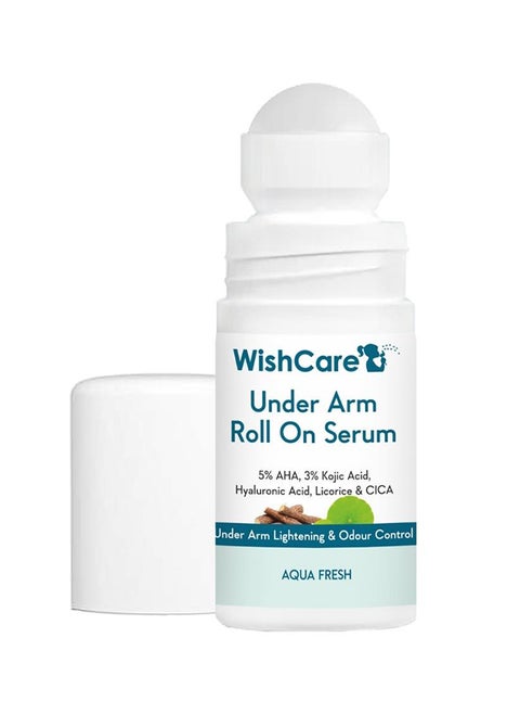Underarm Roll On Serum - 5% AHA, 3% Kojic Acid, HA, Licorice - Underarm Lightening & Odour Control - Long Lasting Aqua Fragrance-50ml