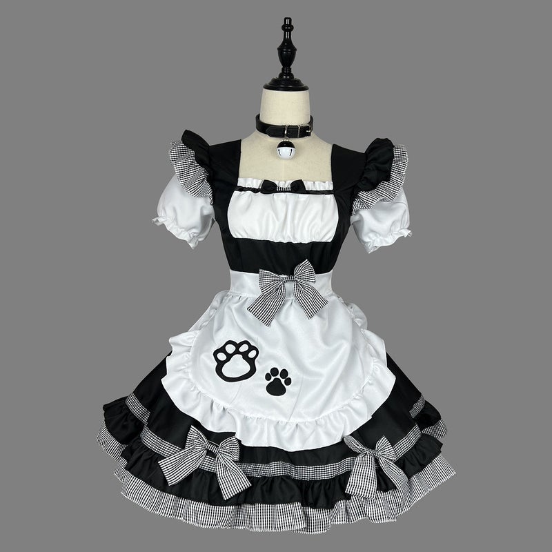 New Catwoman Maid Clothes Cosplay Plus Size Women Japanese Style Cute Maid Black And White Classic Maid - Image 2