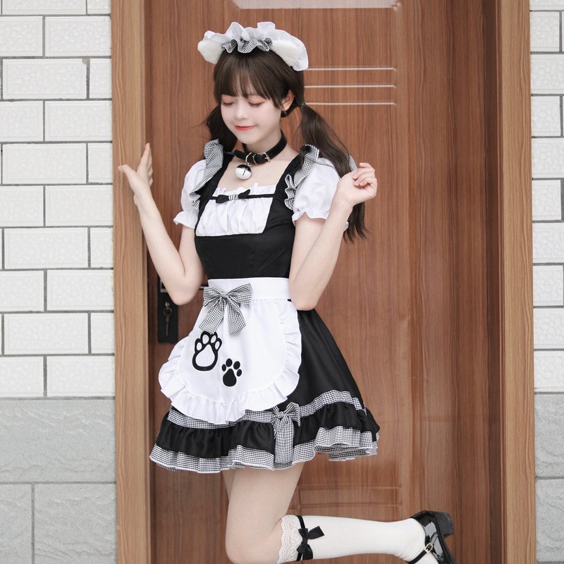 New Catwoman Maid Clothes Cosplay Plus Size Women Japanese Style Cute Maid Black And White Classic Maid - Image 3