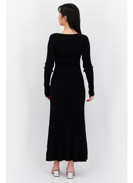 T Tahari Women Ribbed Maxi Dress, Black  - Image 4
