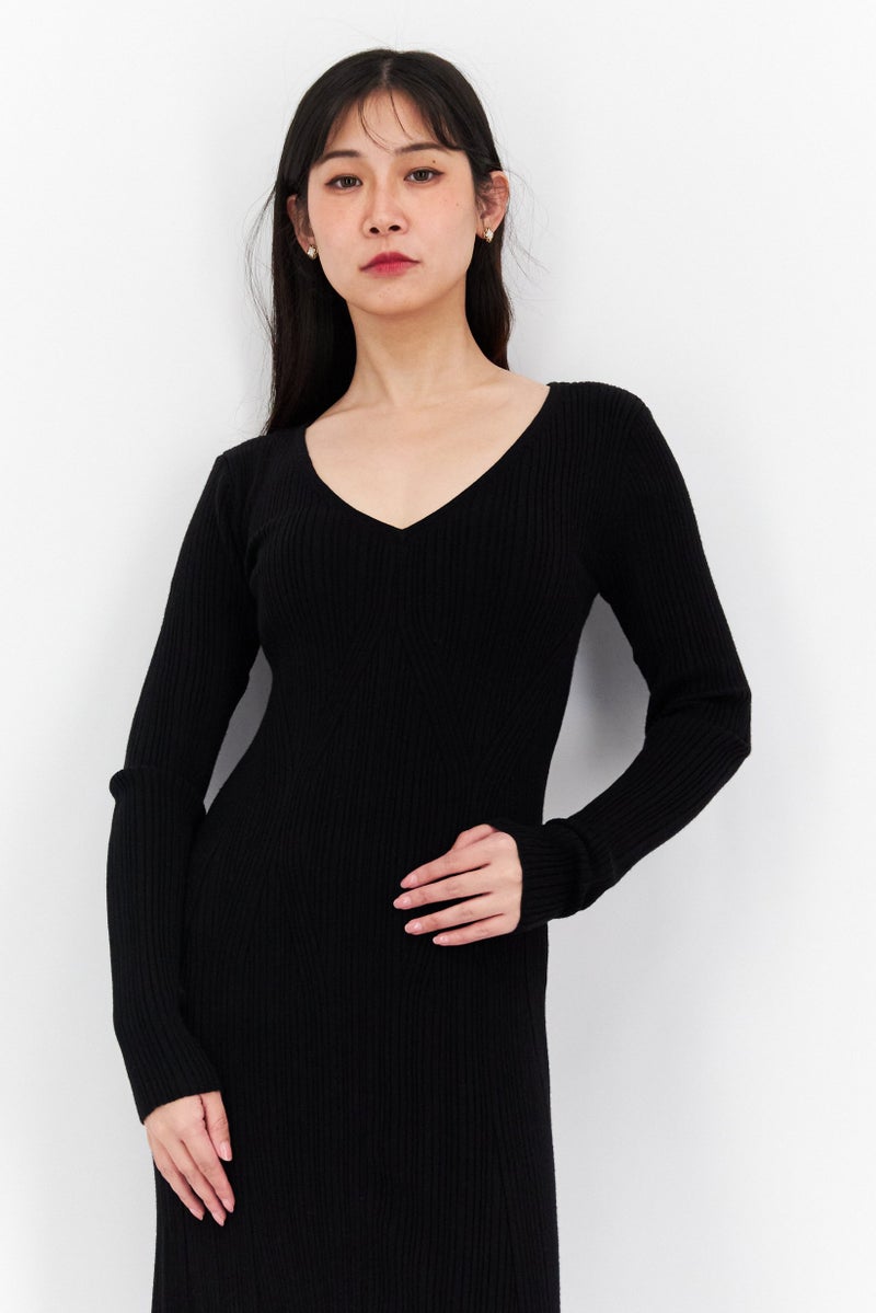 Tahari T Tahari Women Ribbed Maxi Dress, Black - Image 2