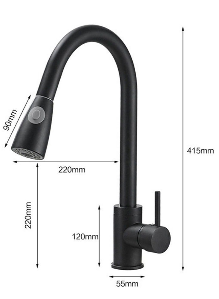 Perfii Single Handle High Arc Kitchen Faucet with Pull Down Sprayer, Stainless Steel Modern Faucet, 360° Swivel Spout - Image 4
