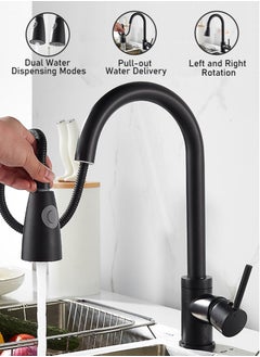Perfii Single Handle High Arc Kitchen Faucet with Pull Down Sprayer, Stainless Steel Modern Faucet, 360° Swivel Spout  - Image 3