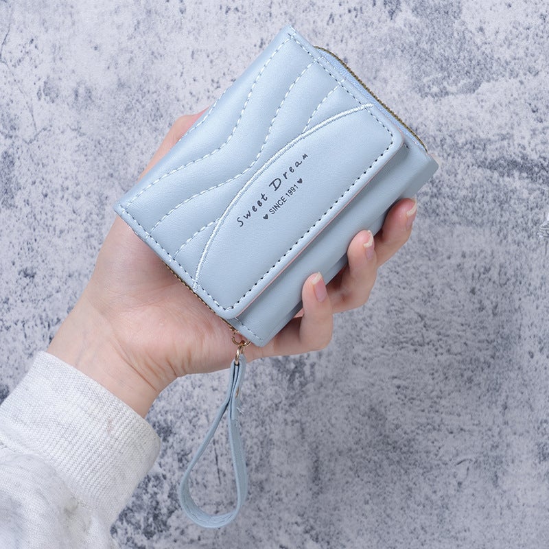 Korean Style Women's Coin Purse, Simple Embroidery, Portable, Ins Style Card Holder - Image 1