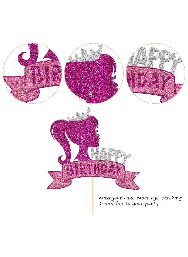 ThePartyPopper Princess Girl Happy Birthday Cake Topper - Image 3
