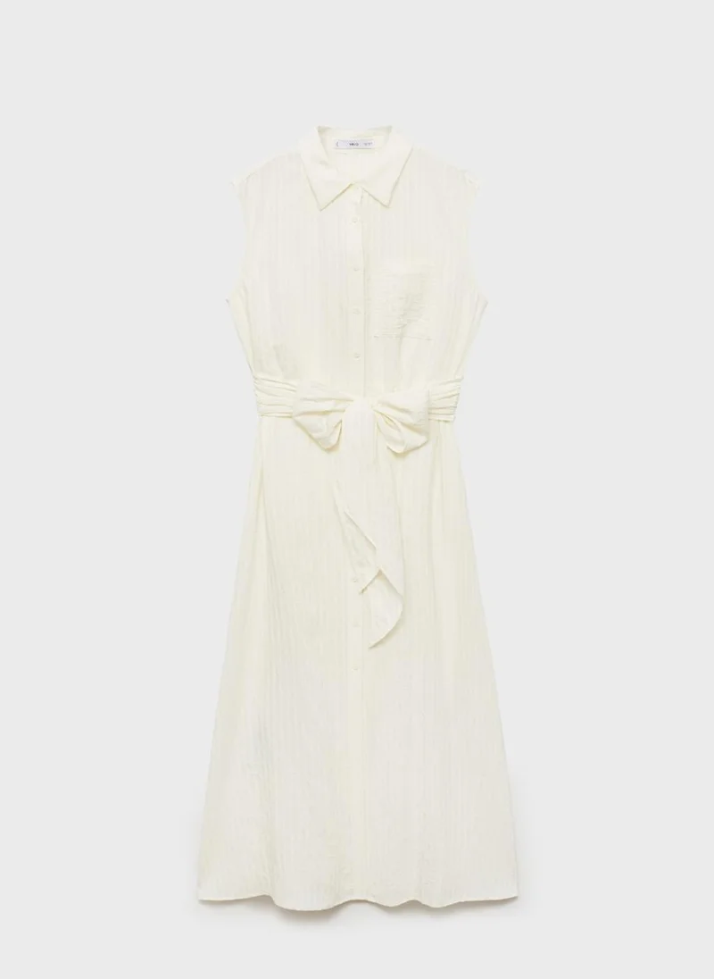 MANGO Belted Sleeveless Dress