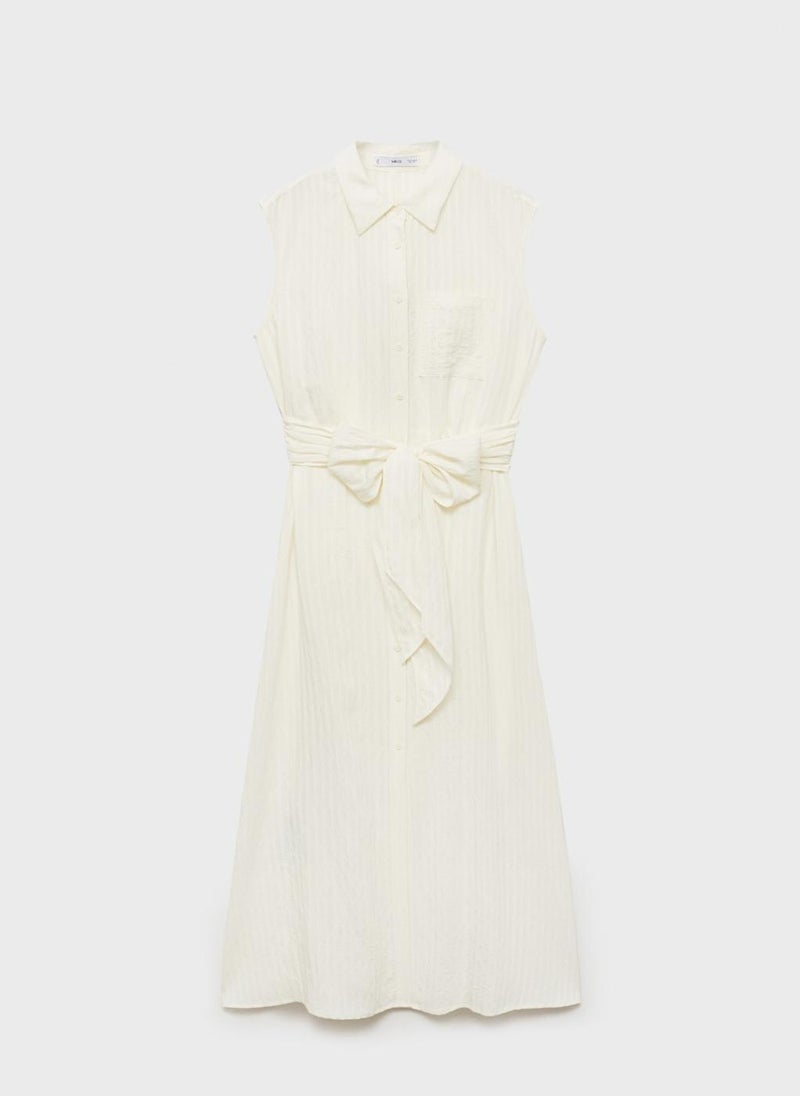 MANGO - Casual Bow Shirt Dress - Image 1