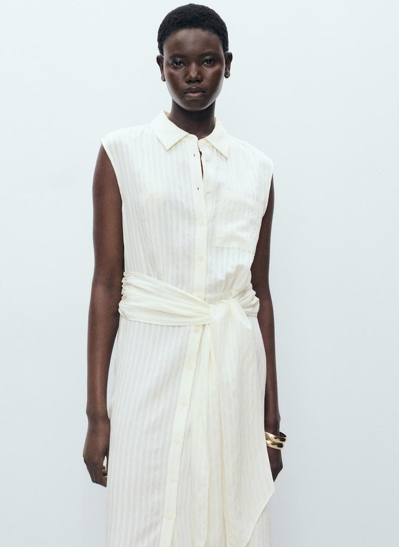 MANGO - Casual Bow Shirt Dress - Image 1