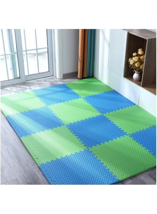سيجناترون سجادة تمارين الألغاز للأطفال من سيجناترون، 4 بلاطات - 16 قدمًا مربعًا، مع بلاطات متشابكة من إسفنج إيثيلين فينيل أسيتات، وأرضيات واقية للمكتب والمنزل والمدرسة وصالة الألعاب الرياضية (أزرق - أخضر) - Image 1