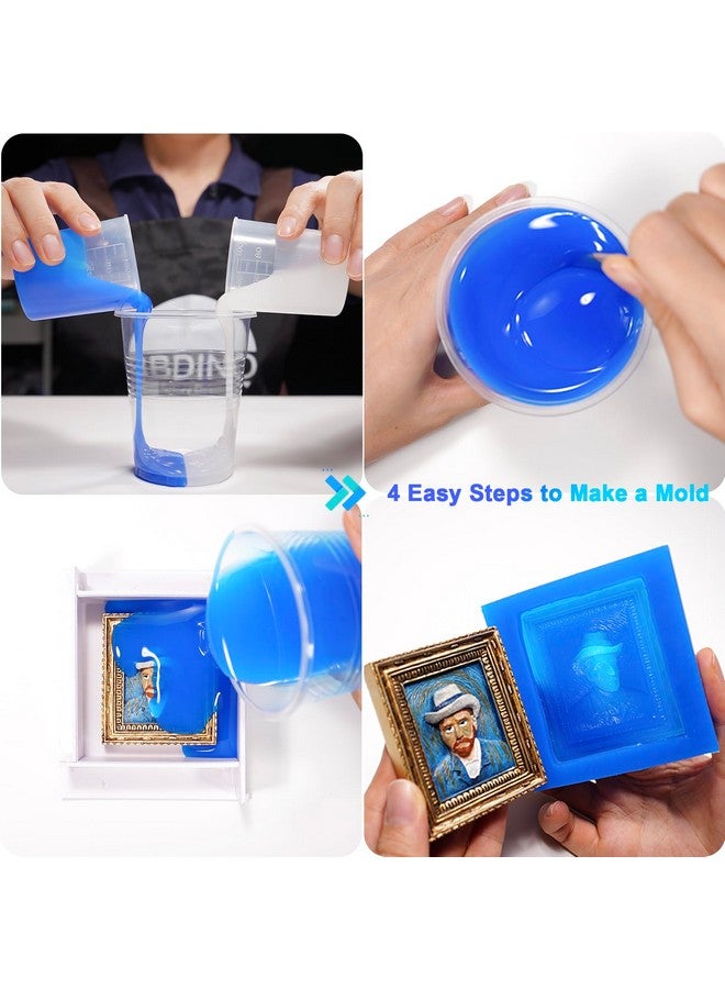 BBDINO Silicone Mold Making Kit,Liquid Silicone for Mold Making 30A Sapphire Blue,High Strength Silicone Rubber Mold Making Kit,1:1 by Volume Ideal for Casting Resin/Jewelry Silicone Molds 4.4 lbs - Image 5