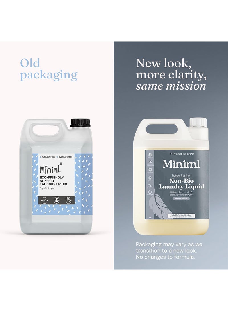 Miniml Eco Laundry Liquid Washing Detergent 5L Refill - Natural Non Bio Fresh Linen Scented Clothes and Fabric Softener for Machine or Delicate Hand Cleaning - 100% Vegan & Cruelty Free (165 Washes) - Image 2