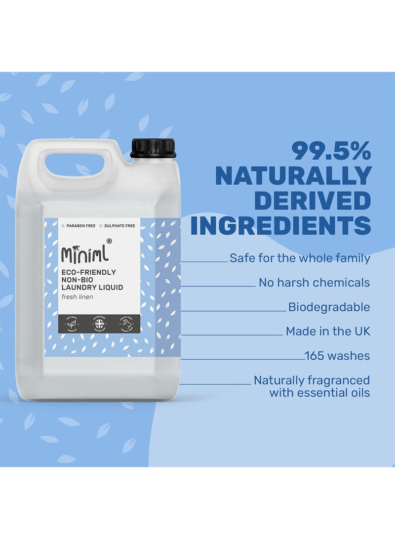 Miniml Eco Laundry Liquid Washing Detergent 5L Refill - Natural Non Bio Fresh Linen Scented Clothes and Fabric Softener for Machine or Delicate Hand Cleaning - 100% Vegan & Cruelty Free (165 Washes) - Image 5