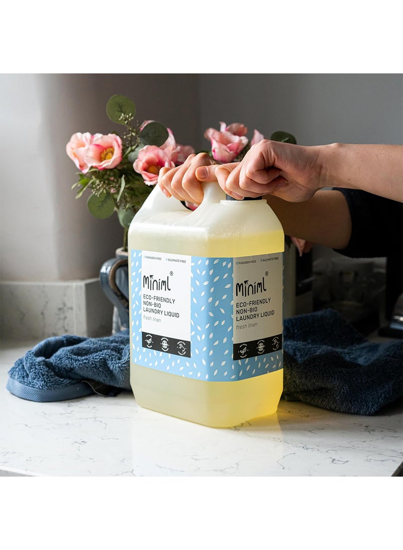 Miniml Eco Laundry Liquid Washing Detergent 5L Refill - Natural Non Bio Fresh Linen Scented Clothes and Fabric Softener for Machine or Delicate Hand Cleaning - 100% Vegan & Cruelty Free (165 Washes) - Image 4