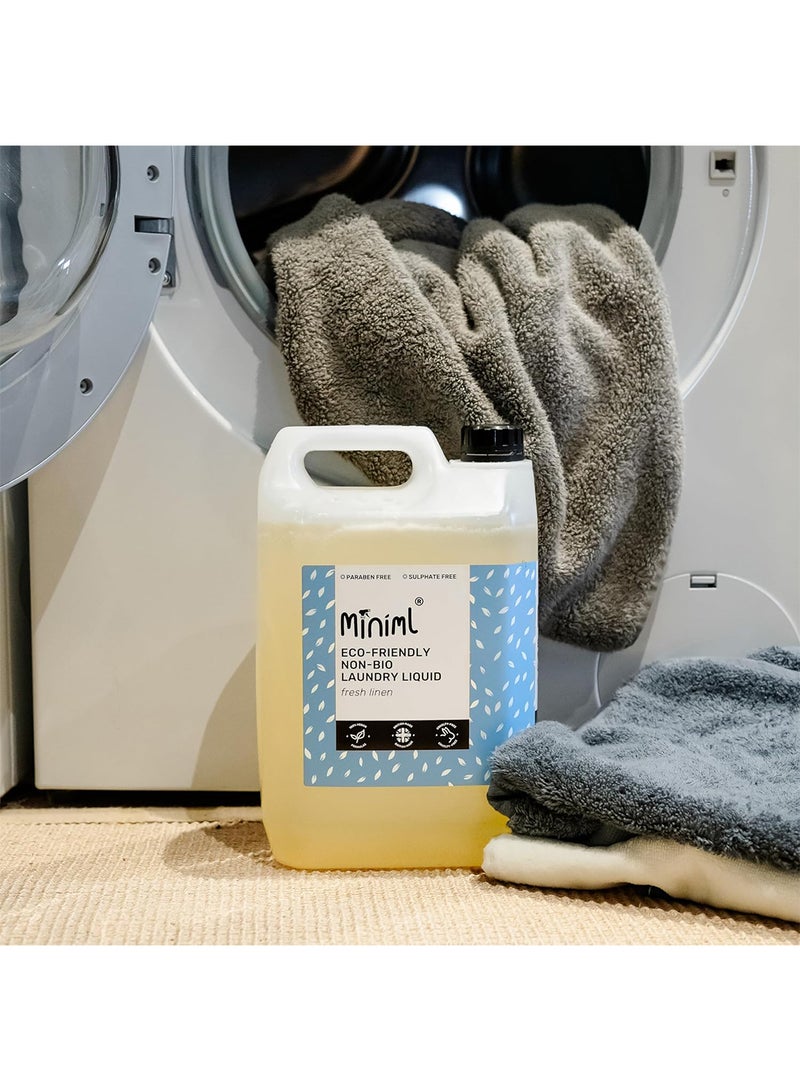 Miniml Eco Laundry Liquid Washing Detergent 5L Refill - Natural Non Bio Fresh Linen Scented Clothes and Fabric Softener for Machine or Delicate Hand Cleaning - 100% Vegan & Cruelty Free (165 Washes) - Image 3