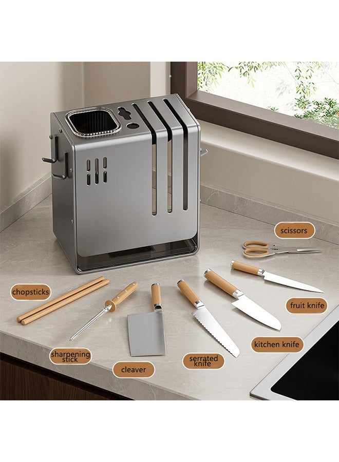 RollsTimi  Multifunctional Knife Holder Rack Kitchen Utensils Knife Storage Rack Countertop Wall-mounted Chopstick Integrated Storage Box - Image 2