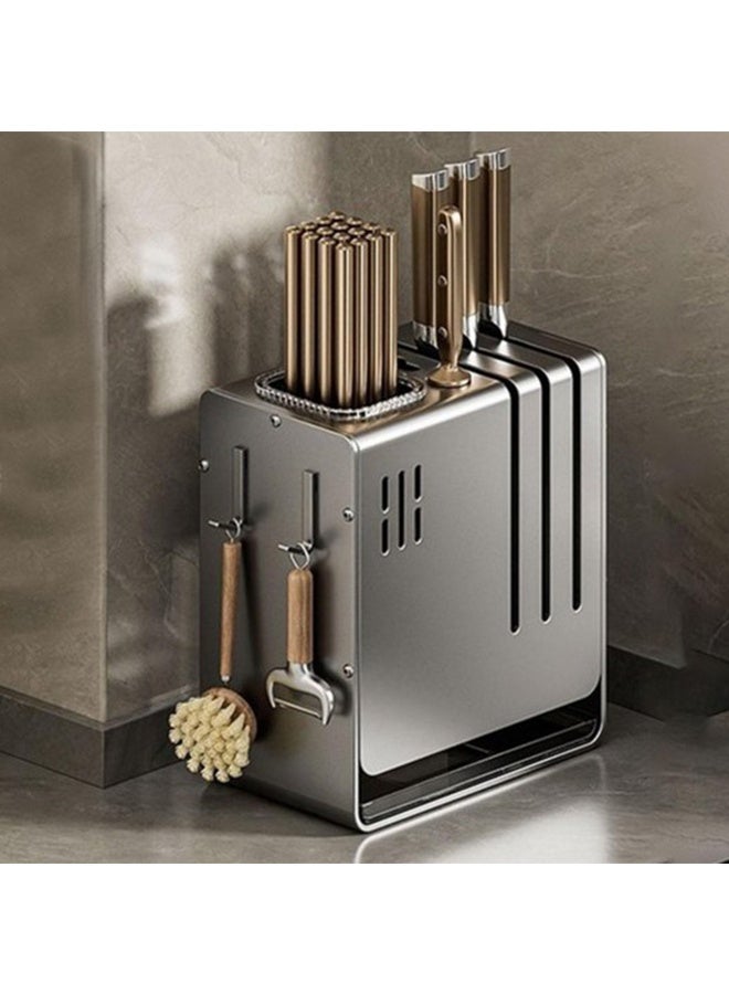 RollsTimi  Multifunctional Knife Holder Rack Kitchen Utensils Knife Storage Rack Countertop Wall-mounted Chopstick Integrated Storage Box - Image 3