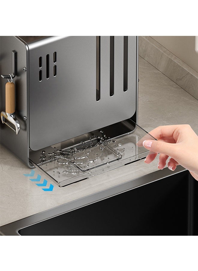 RollsTimi  Multifunctional Knife Holder Rack Kitchen Utensils Knife Storage Rack Countertop Wall-mounted Chopstick Integrated Storage Box - Image 5