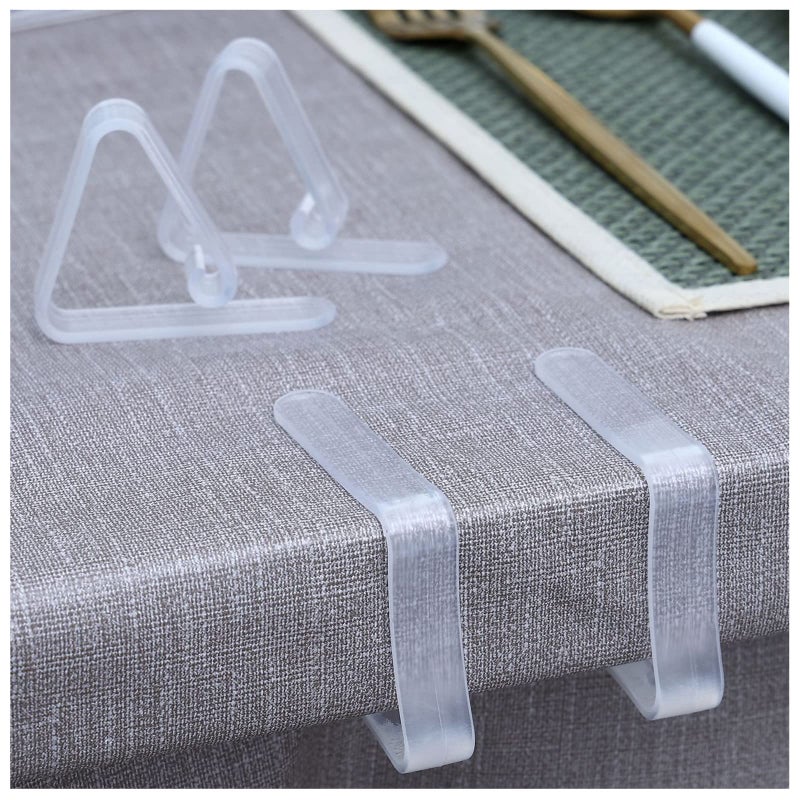 Kitnish 16PCS Clear Plastic Tablecloth Clips,Transparent Clear Tablecloth Clips, Plastic Table Cloth Hold Down Clips Table Cloth Holder for Meeting Party Indoor Outdoor Events - Image 1