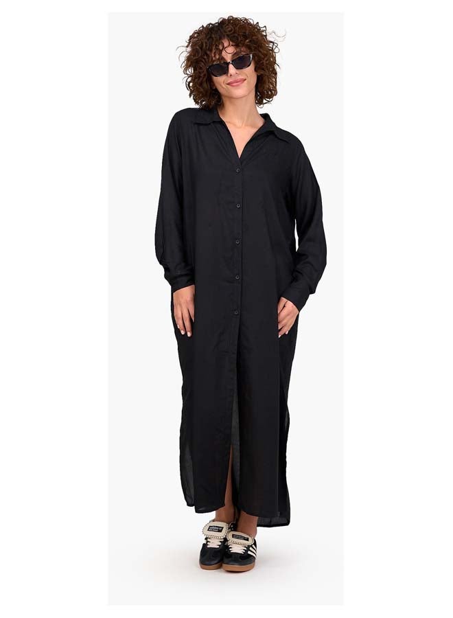 Clue V-Collared Neck Shirt Dress  - Image 1