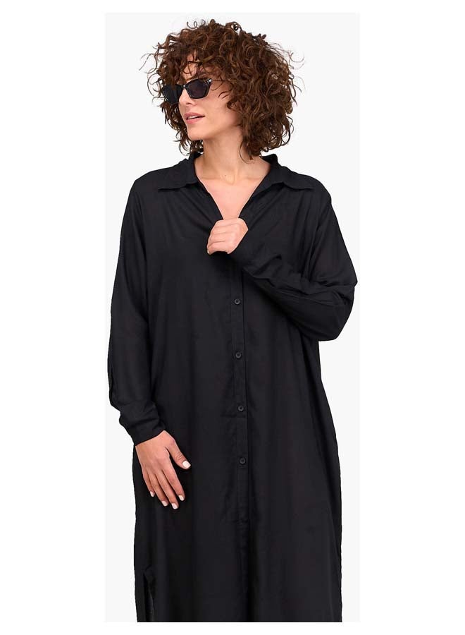 Clue V-Collared Neck Shirt Dress  - Image 4