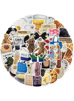 50 Pieces Of Ikea Ins Style Food Snacks Stickers Dessert Food Bear Hand Account Mobile Phone Waterproof Diy Decoration Stickers