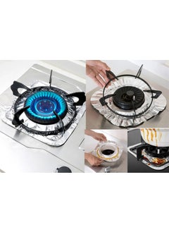 Afili Home 10 Pieces Stove Top Protective Foil, Heat Resistant Washable Stove Protective Foil, Gas Cap Protective Aluminum Foil  - Image 1