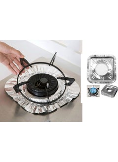 Afili Home 10 Pieces Stove Top Protective Foil, Heat Resistant Washable Stove Protective Foil, Gas Cap Protective Aluminum Foil  - Image 2