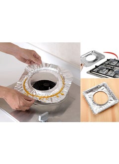 Afili Home 10 Pieces Stove Top Protective Foil, Heat Resistant Washable Stove Protective Foil, Gas Cap Protective Aluminum Foil  - Image 4