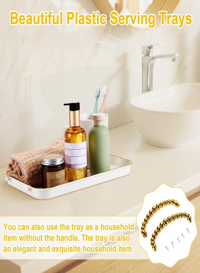 Rtteri Set of 6 Serving Platters with Handles, 18.3/16.73/14.8 Inch Large Rectangular Serving Platters, Serving Dish for Entertaining Dinner Party Wedding Decoration(Round Beads Handles,White) - Image 5