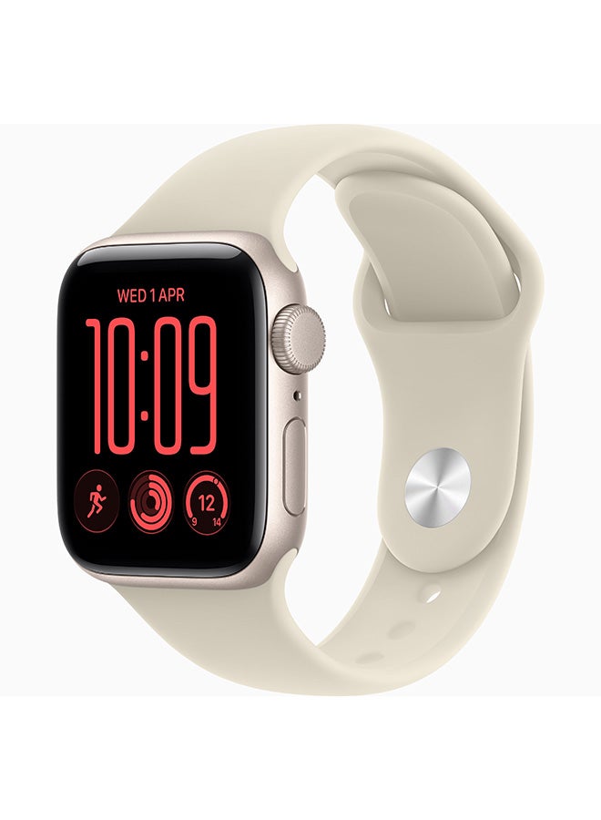 Apple Watch SE 3 GPS 40mm (Middle East Version) Aluminium Case with Sand Sport Band - S/M Starlight - Image 1