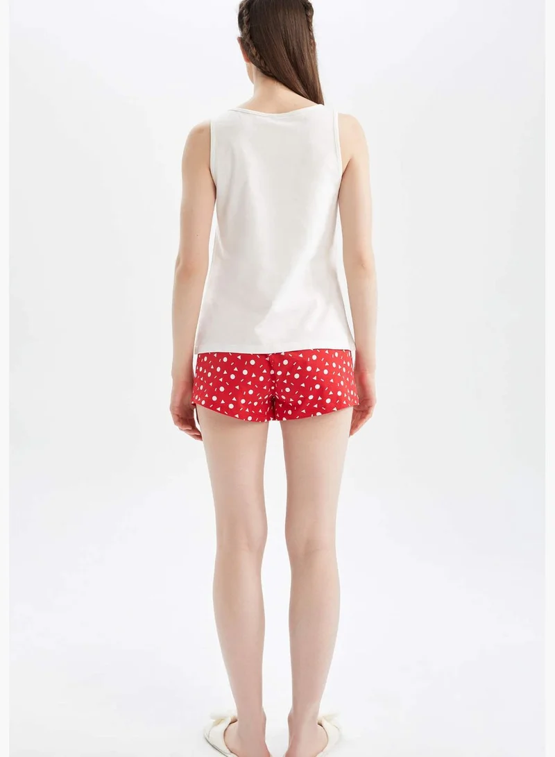 ديفاكتو Regular Fit Strappy Mickey & Minnie Mouse Print Pyjama Set